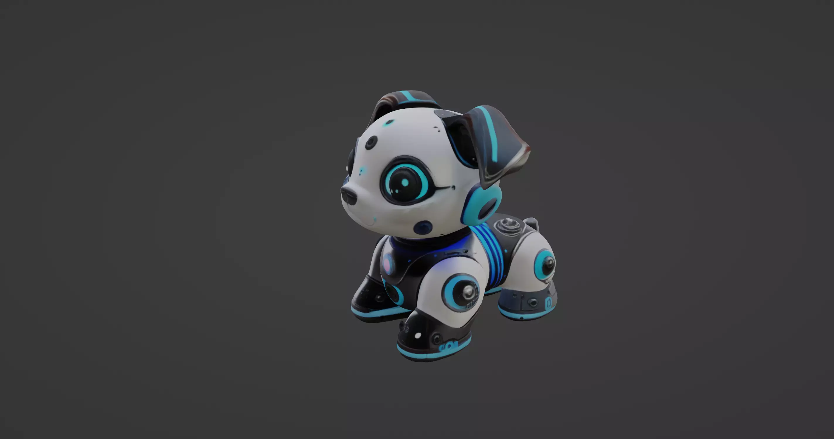 Stylized Robotic Pet Dog 3D model_0