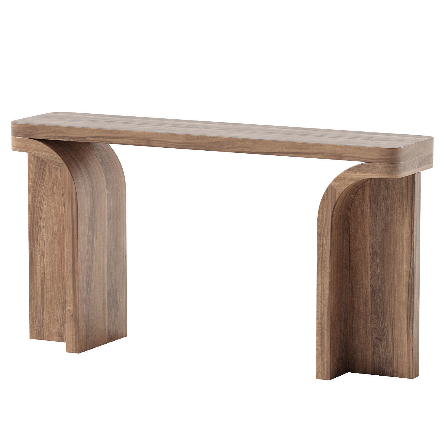 Console Table Walnut 3D model_1