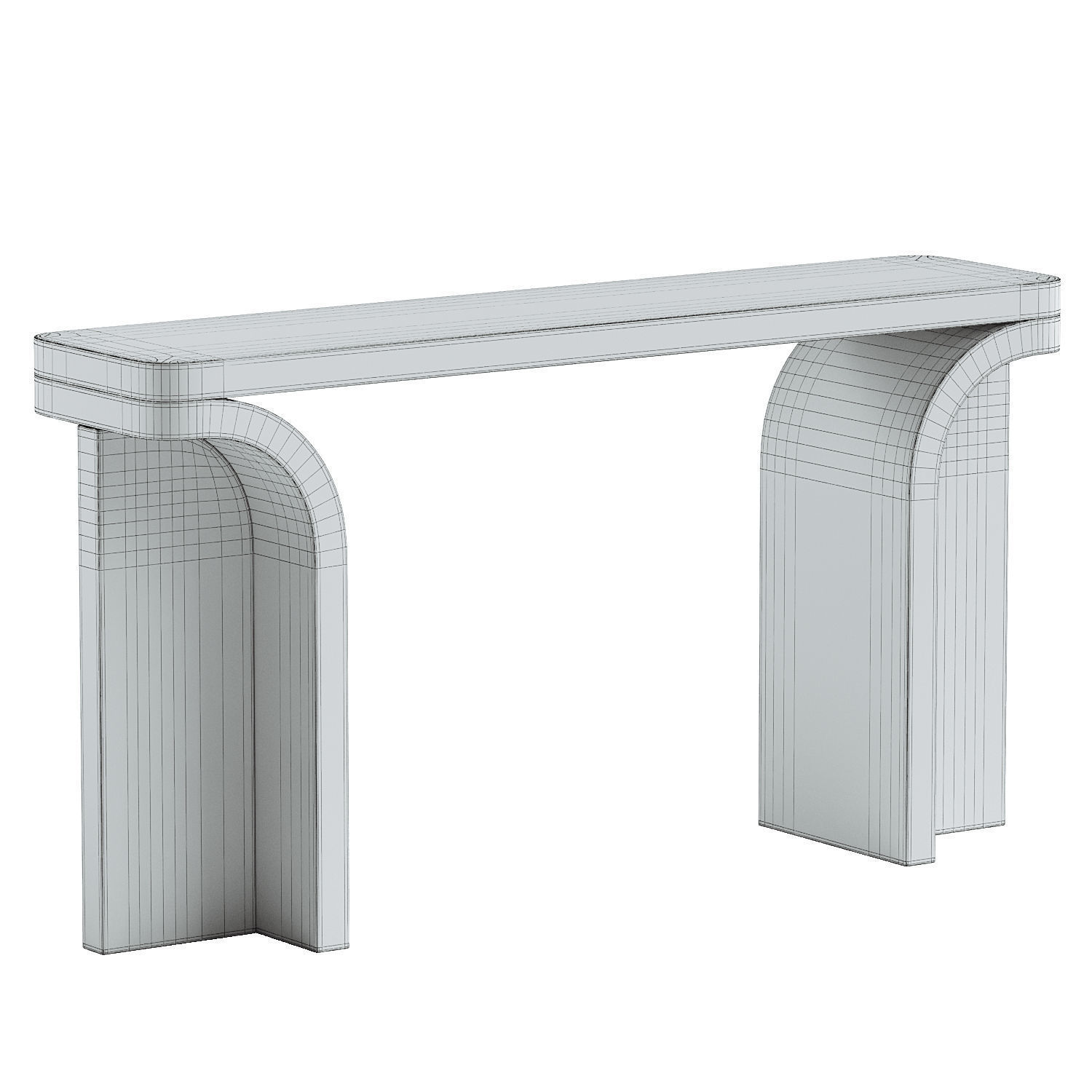 Console Table Walnut 3D model_2