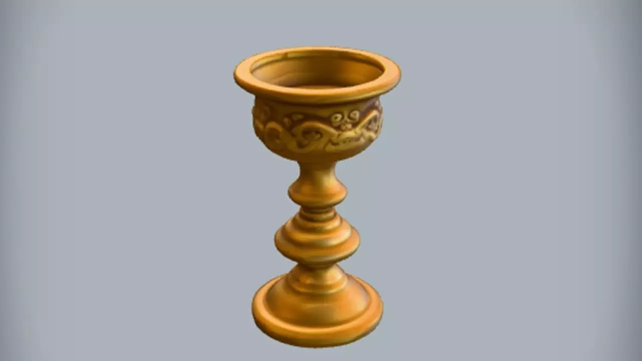 ornate golden chalice 3D model_0
