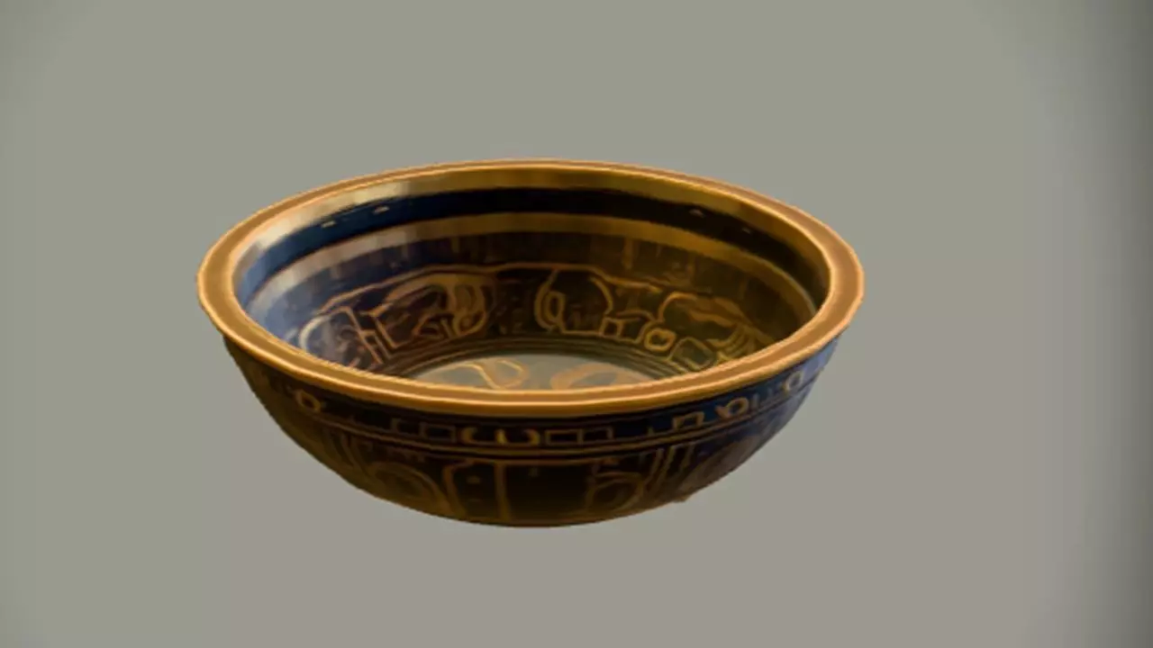 ornate bowl with engravings 3D model_0