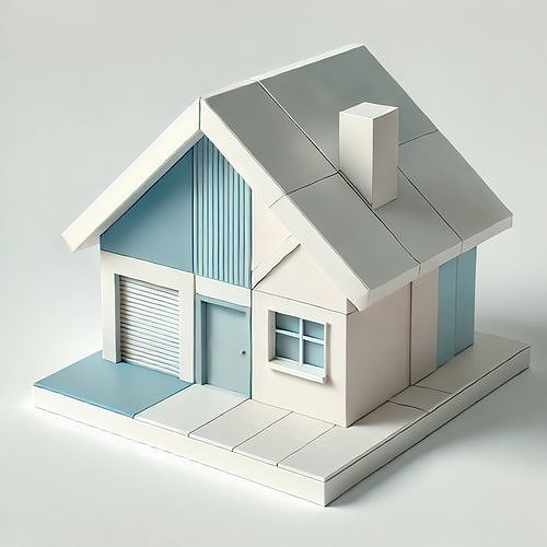 Low-Poly Geometric House Low-poly 3D model