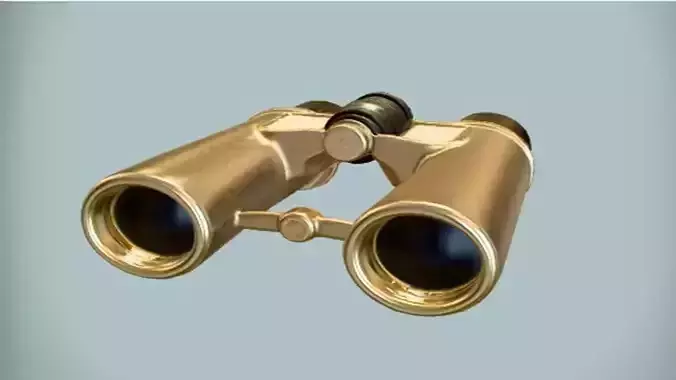 brass binoculars  3D Game ready Model
