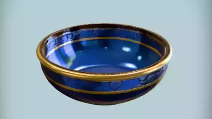 Blue decorative ceramic bowl