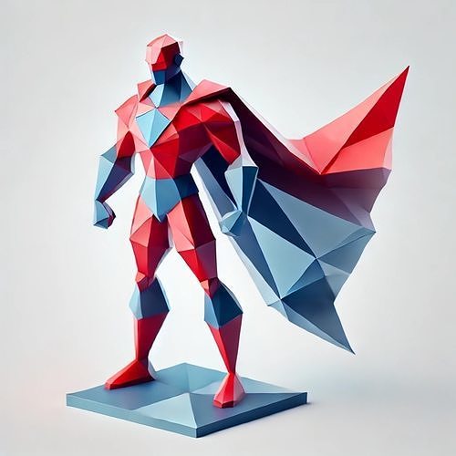Low-Poly Superhero Low-poly 3D model