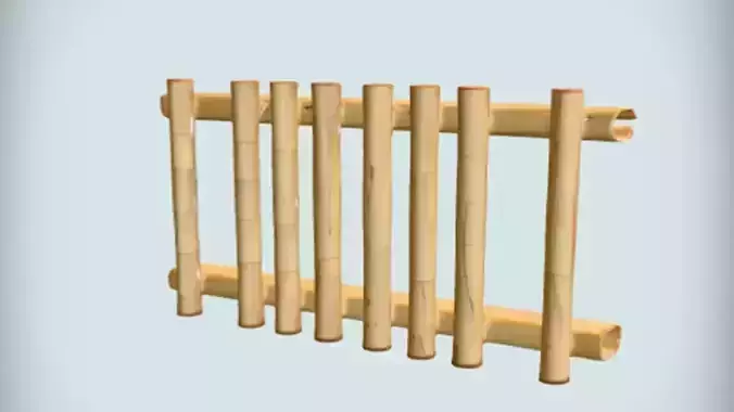 Bamboo fence   3D Game ready Model