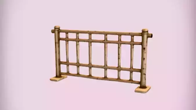 bamboo fence  3D Game ready Model
