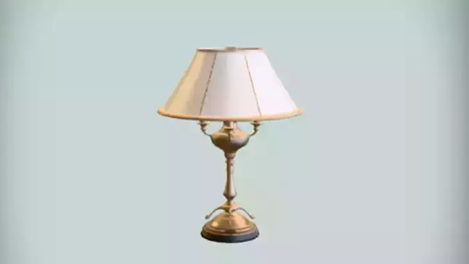 Antique table lamp with lampshade