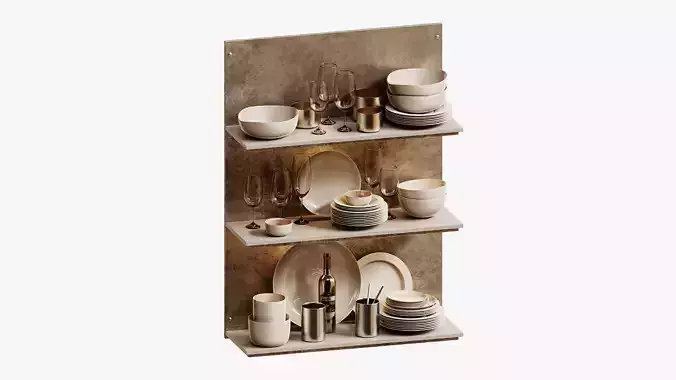 Decorative set of dishes for the kitchen 04