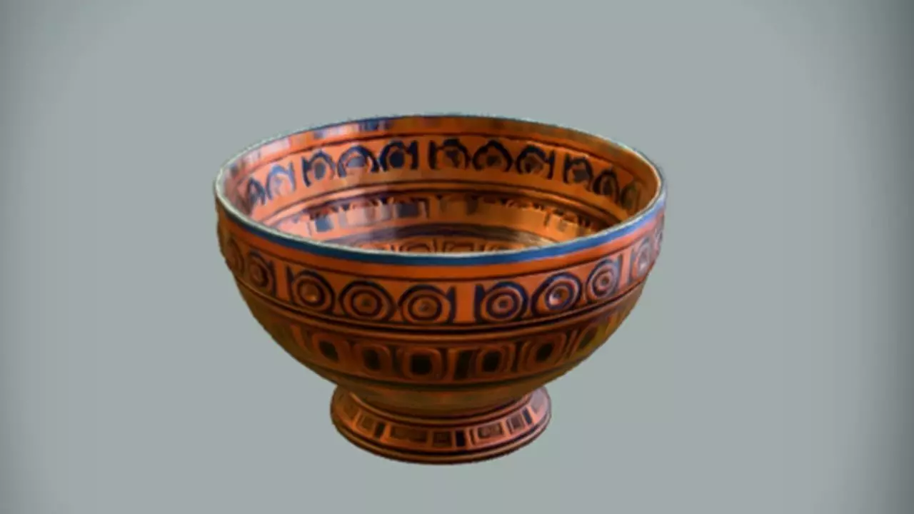 Ancient decorative bowl 3D model_0