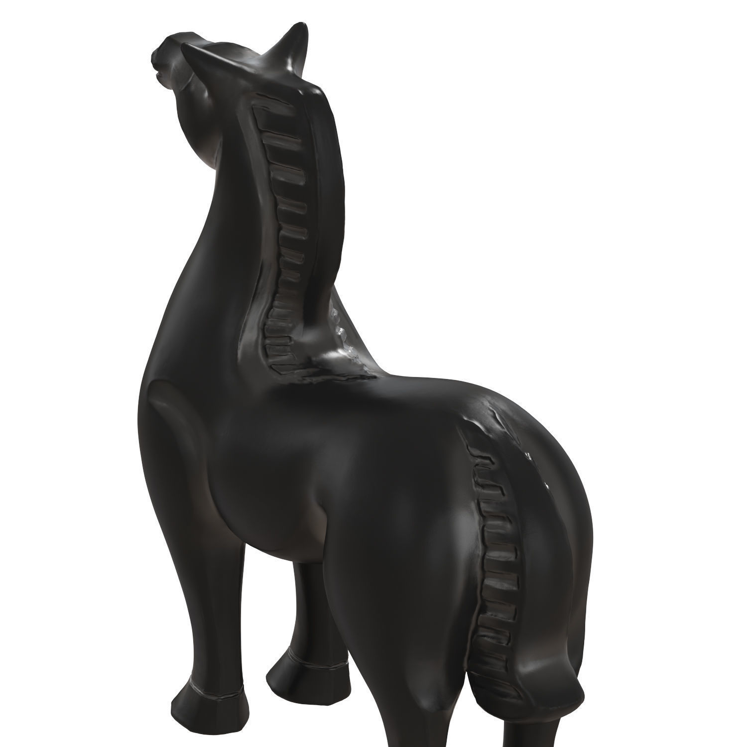 Minimalist Horse Statue 3D model_3