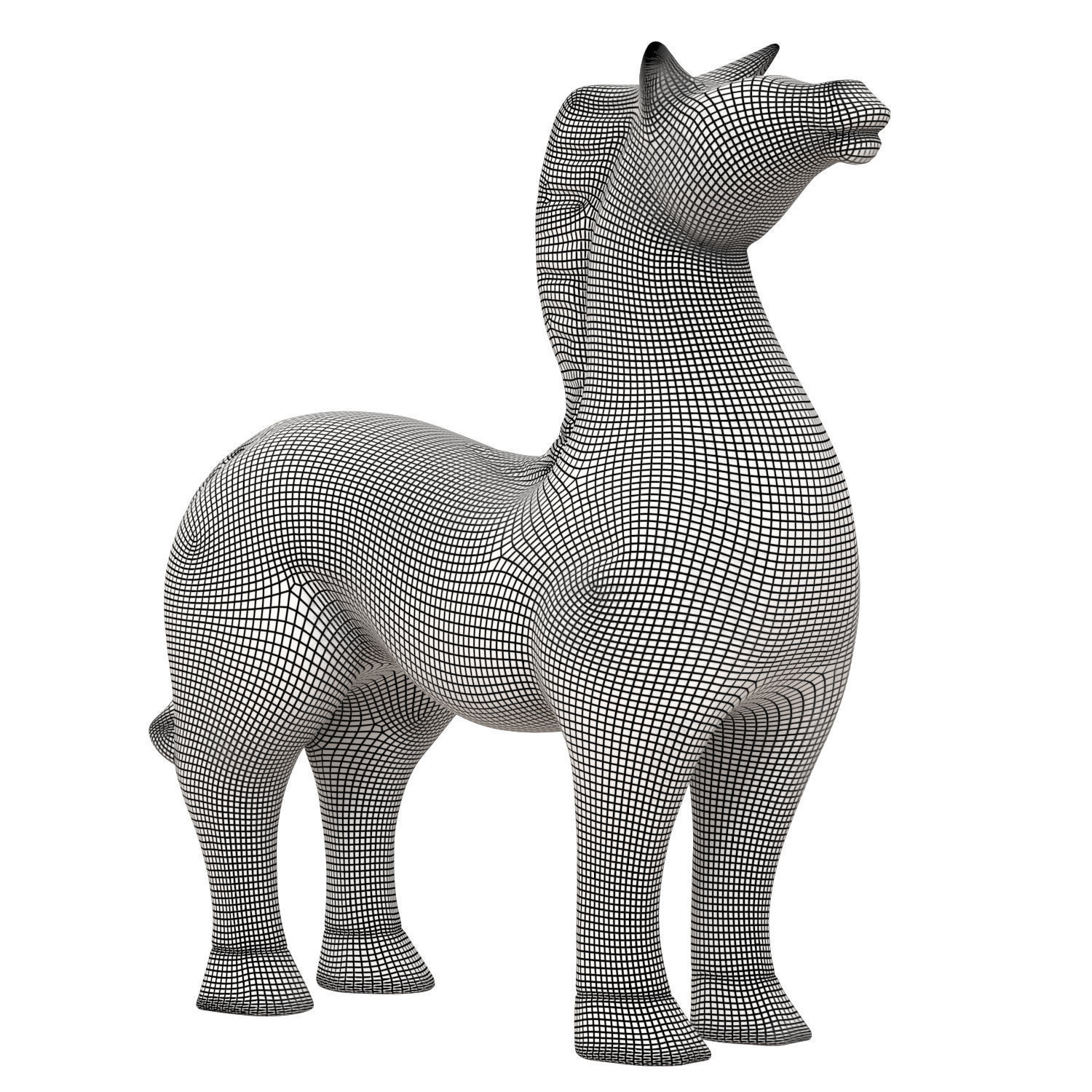 Minimalist Horse Statue 3D model_6