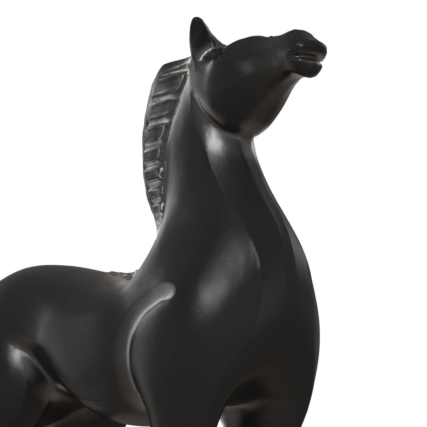 Minimalist Horse Statue 3D model_4