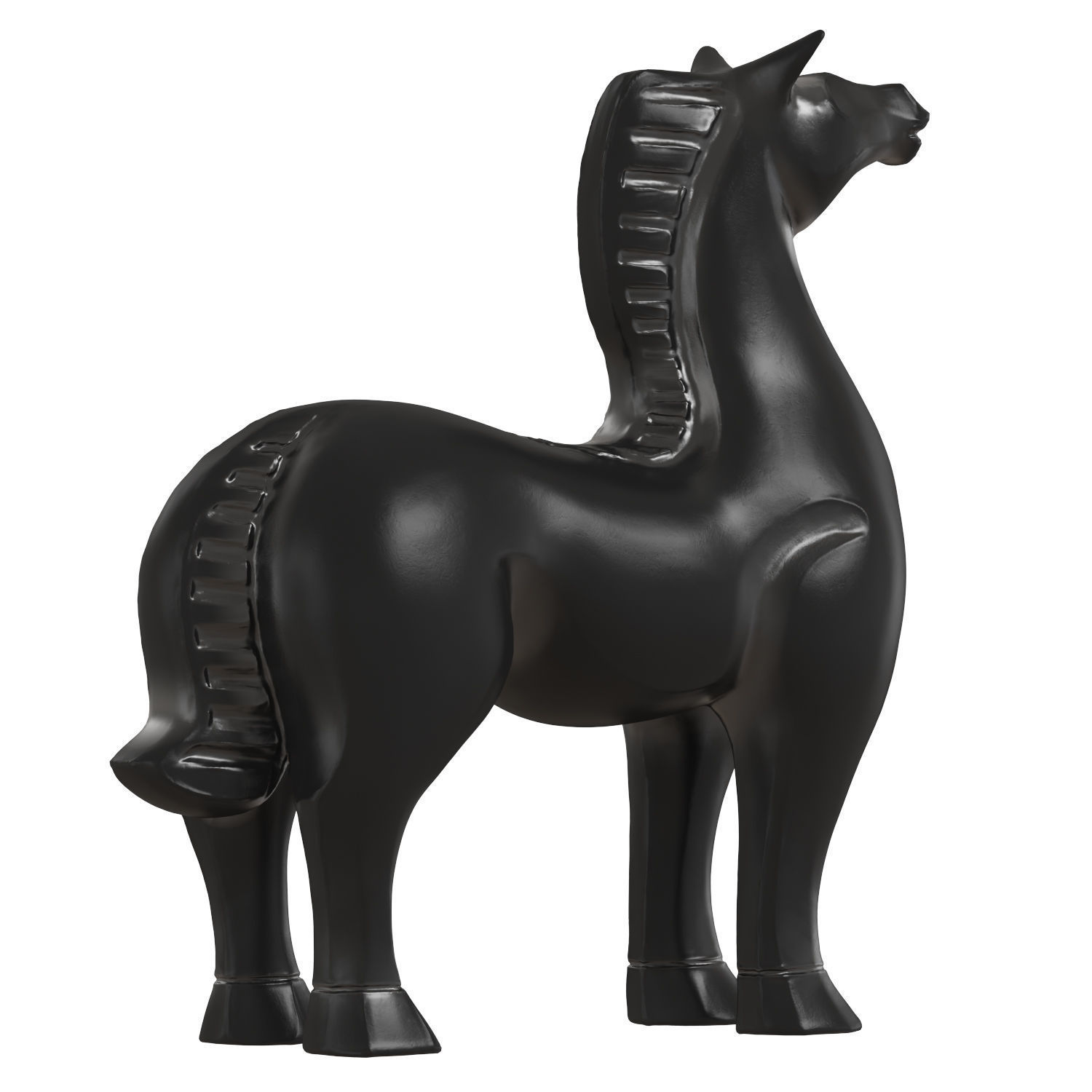 Minimalist Horse Statue 3D model_2