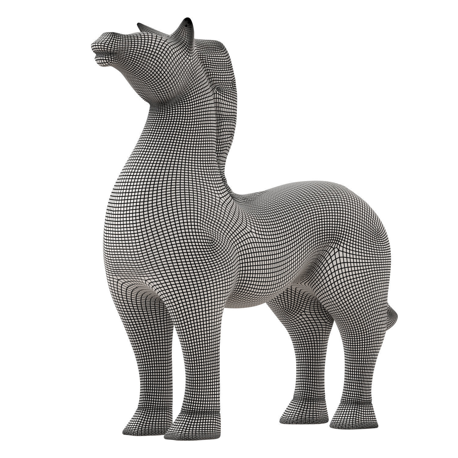 Minimalist Horse Statue 3D model_5