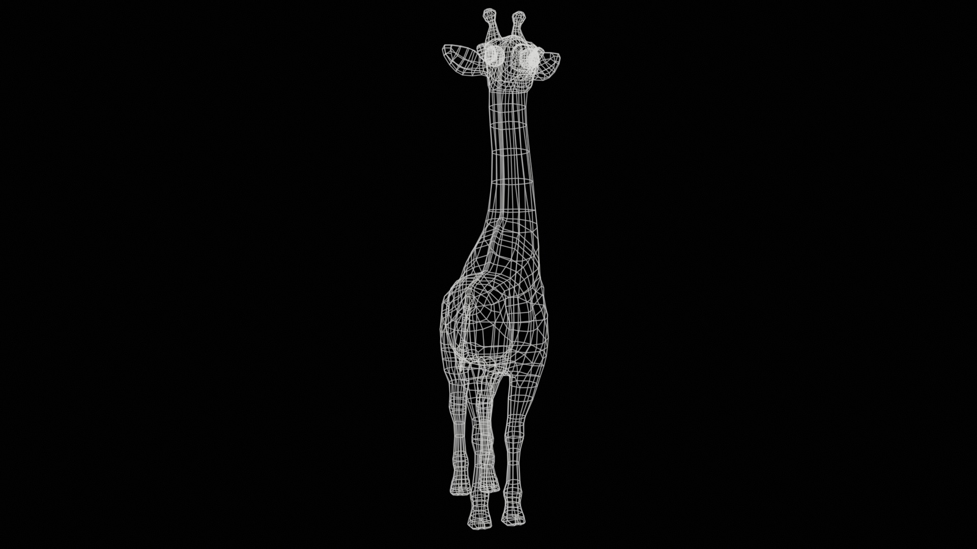 giraffe rig high-poly textured  3D model_16
