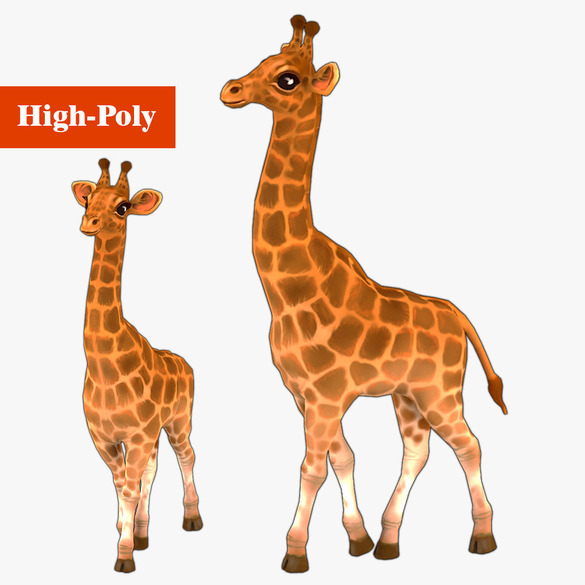 giraffe rig high-poly textured  3D model_1