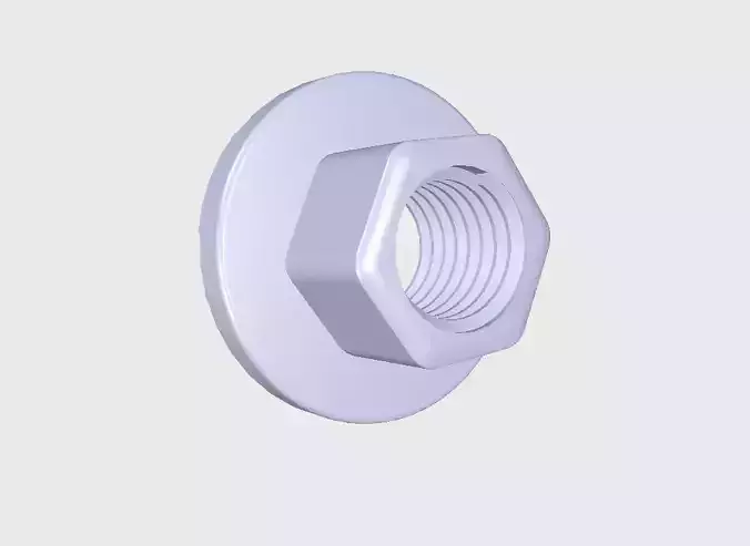 M10 Hexagon 26mm OD flange weld nut 3D print model