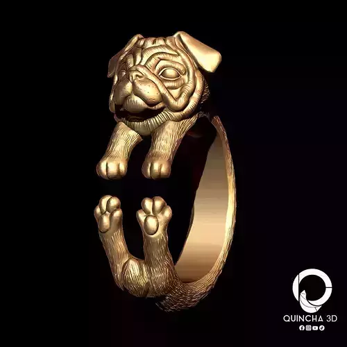 Anillo Pug 3D print model