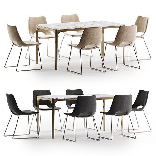 zahara chair canto table 3D model 2