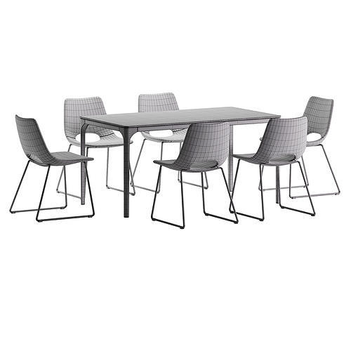 zahara chair canto table 3D model 5