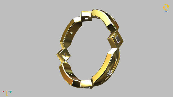 Carre Gem Ring 3D print model