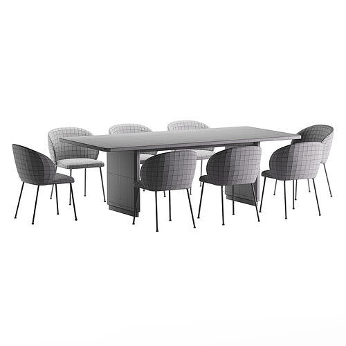 minna chair rina table 3D model 5