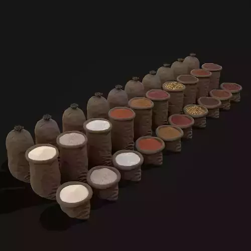 Sacks of Goods Low-poly 3D model