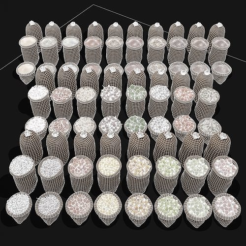 Sacks of Fruit Veggies and Goods 3D Model Pack 2