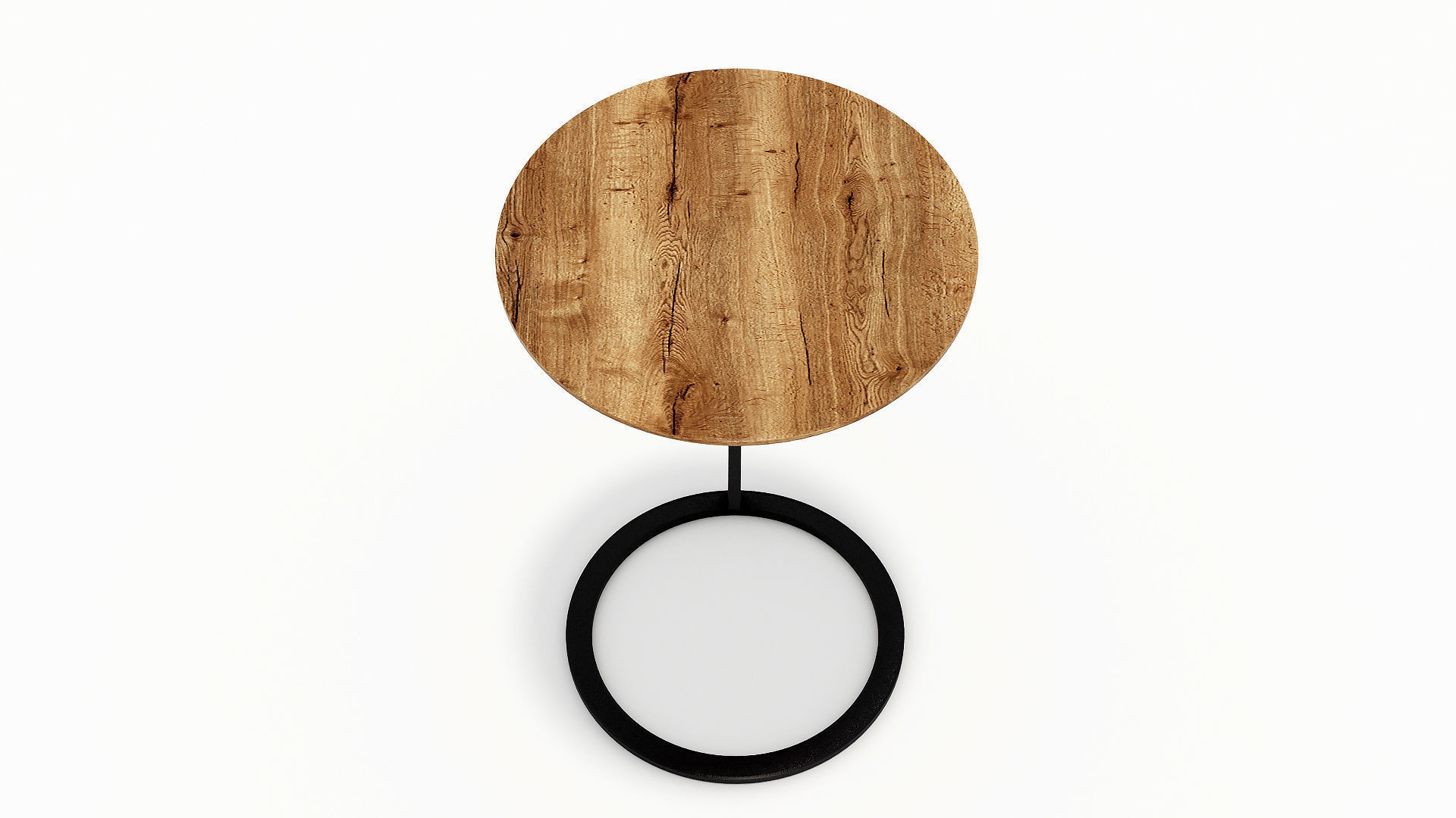 Minimalist 3D model of a sleek round side table 3D model_2