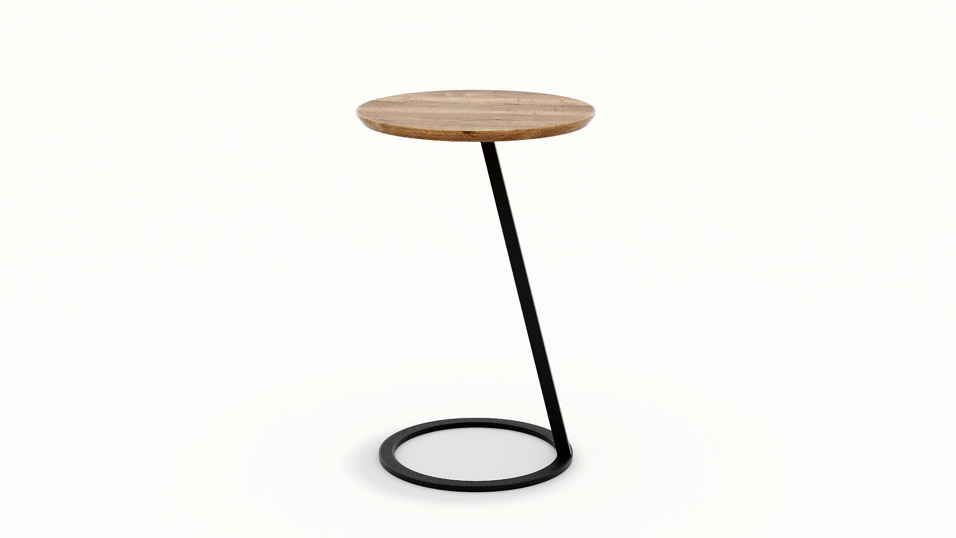 Minimalist 3D model of a sleek round side table 3D model_3