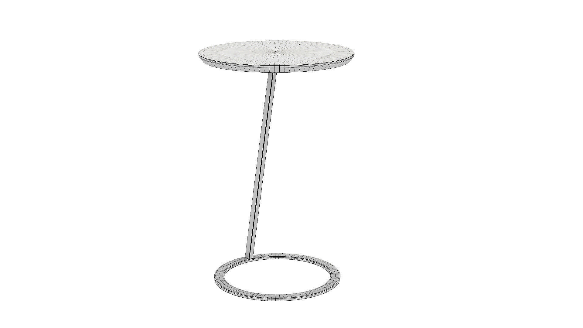 Minimalist 3D model of a sleek round side table 3D model_5