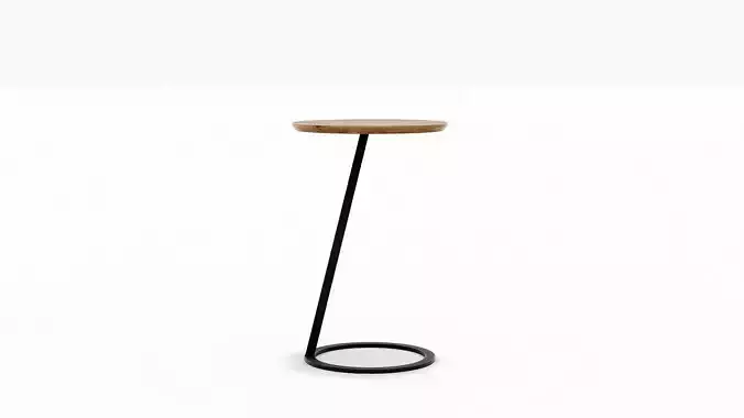 Minimalist 3D model of a sleek round side table