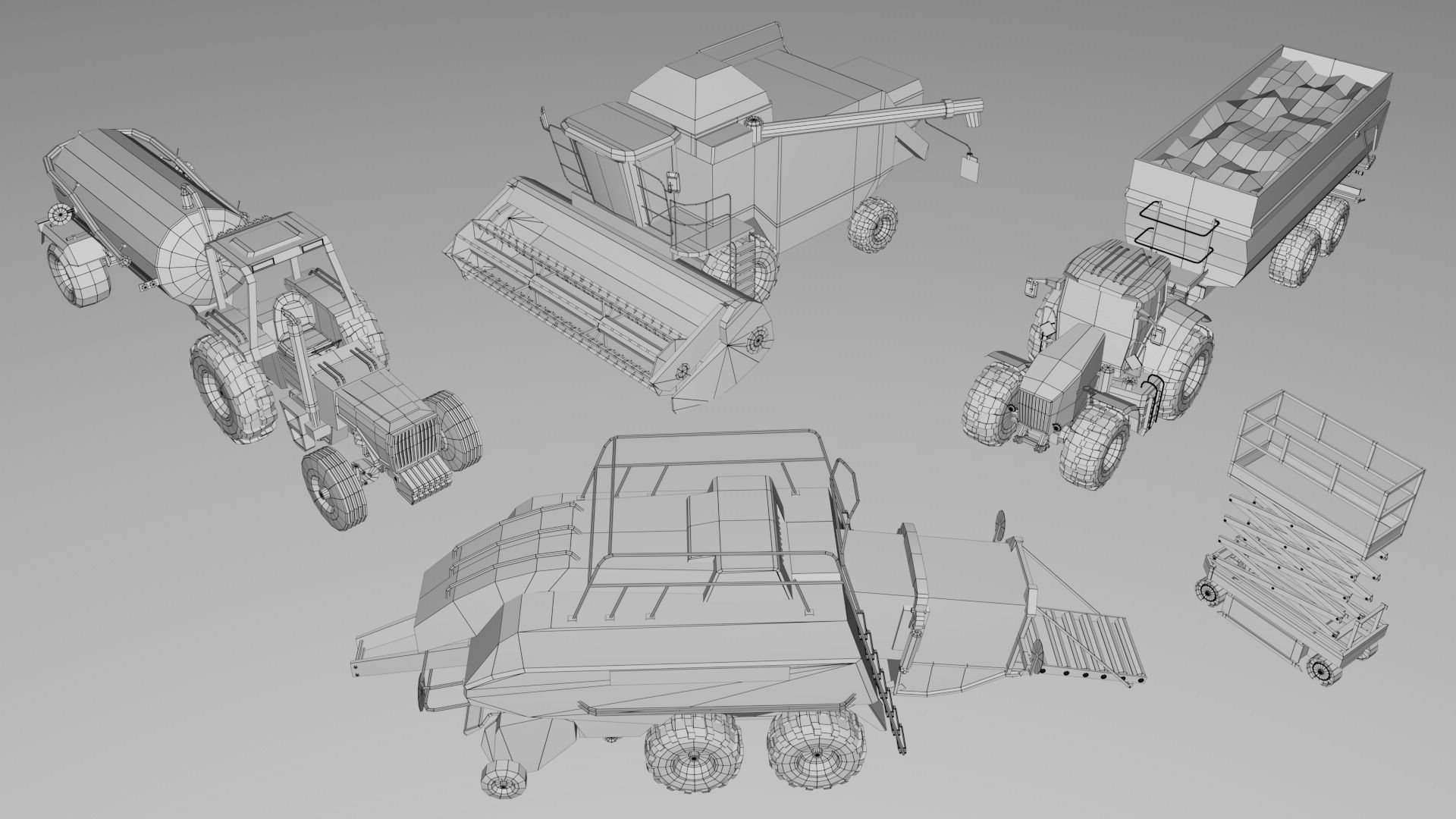 25 Heavy Industrial Machinery Transport Collection Pack 3D model_11