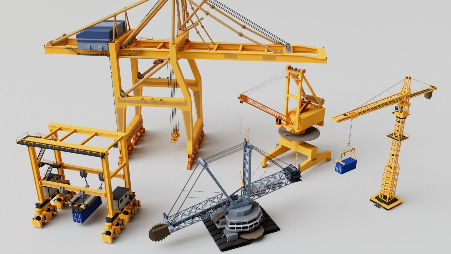 25 Heavy Industrial Machinery Transport Collection Pack 3D model_2