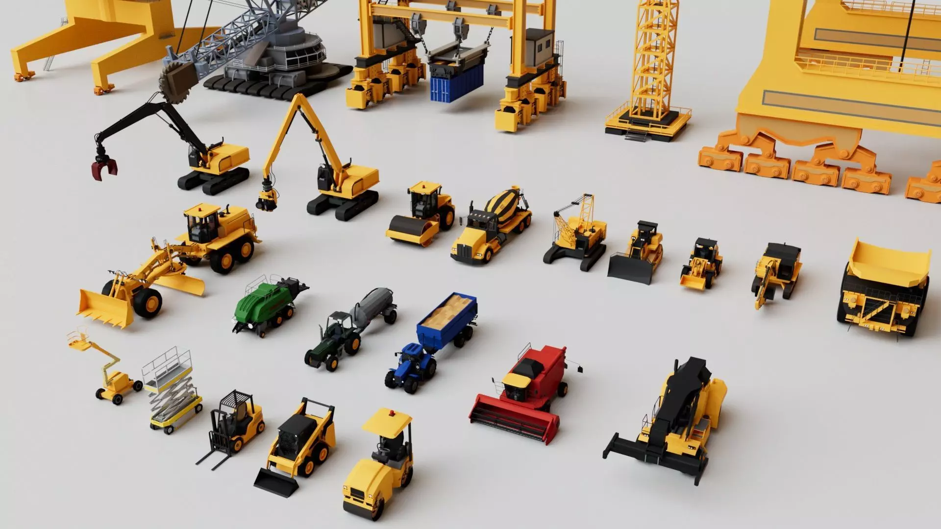 25 Heavy Industrial Machinery Transport Collection Pack 3D model_0