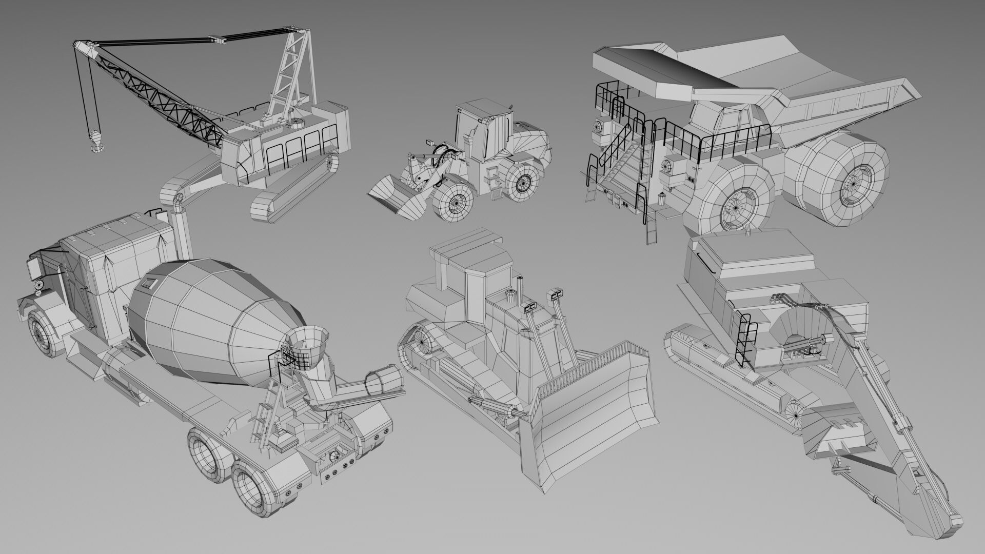 25 Heavy Industrial Machinery Transport Collection Pack 3D model_7