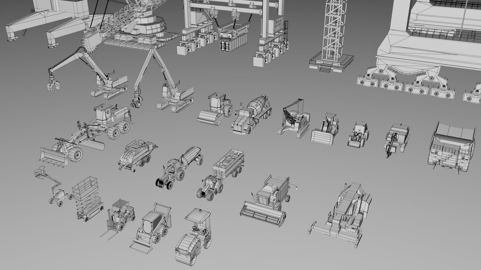 25 Heavy Industrial Machinery Transport Collection Pack 3D model_1