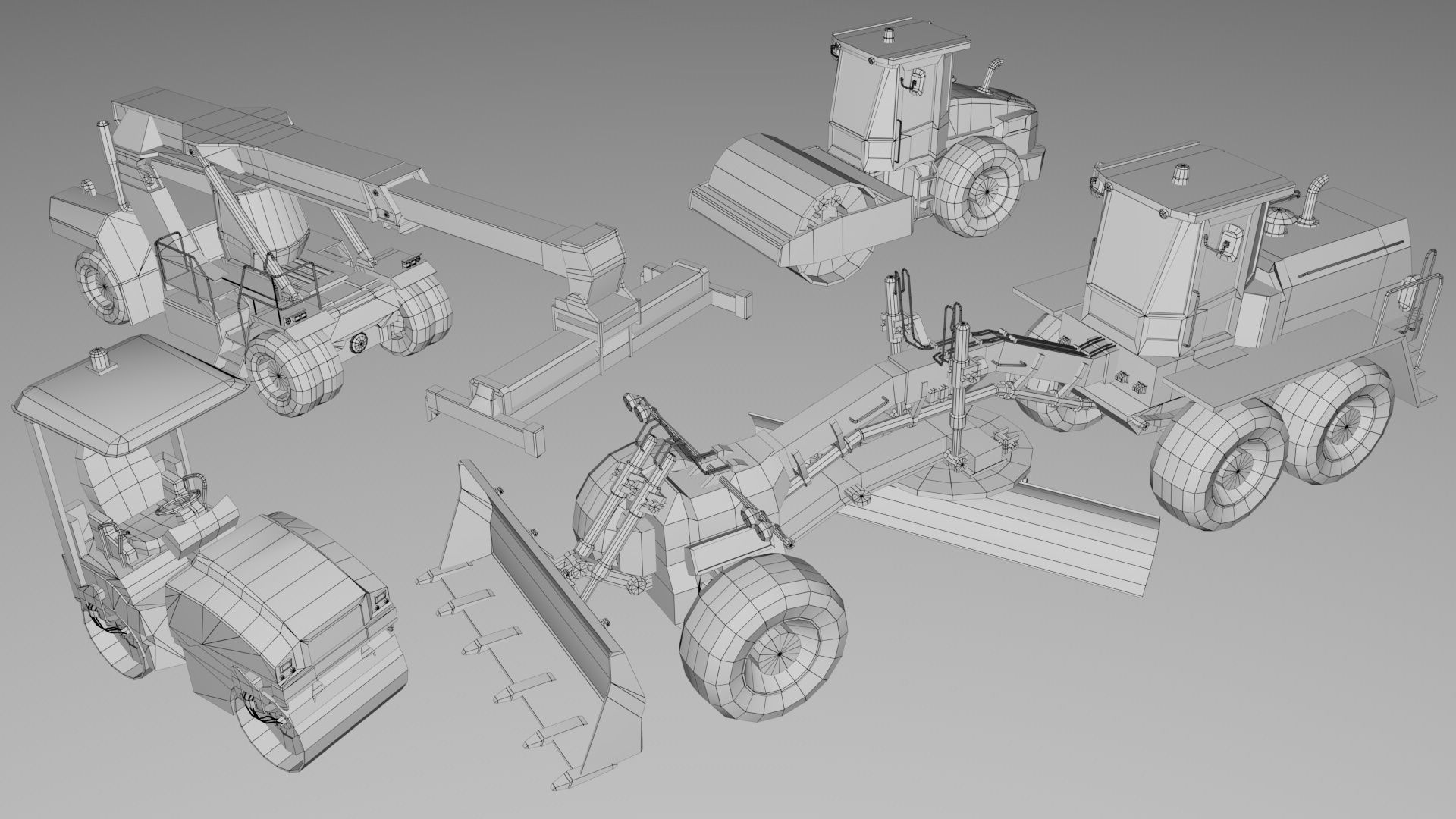25 Heavy Industrial Machinery Transport Collection Pack 3D model_5