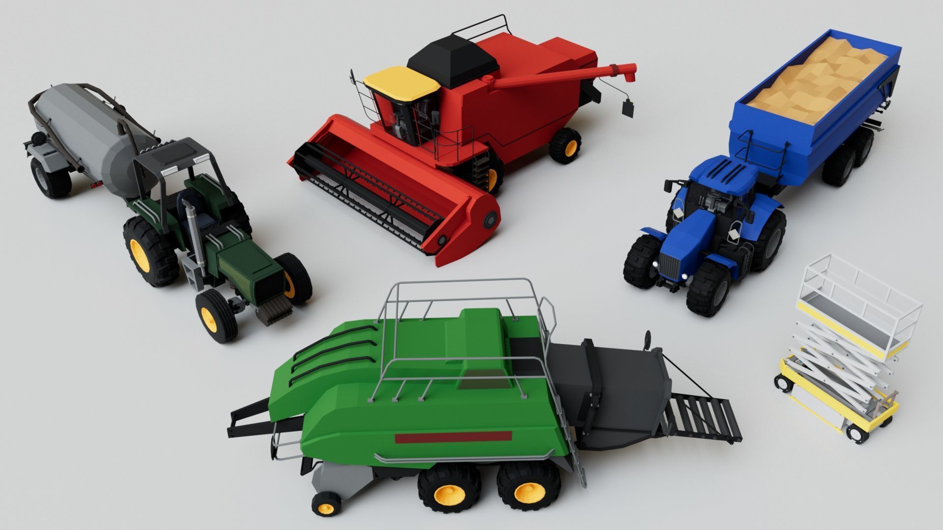 25 Heavy Industrial Machinery Transport Collection Pack 3D model_10
