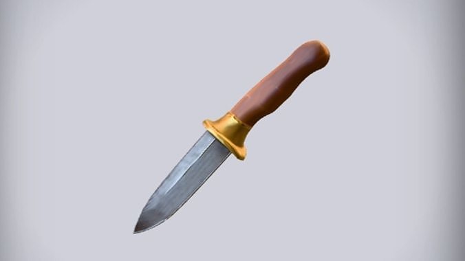 wooden handled knife 3D model