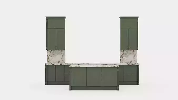 Elegant 3D model of a modern kitchen