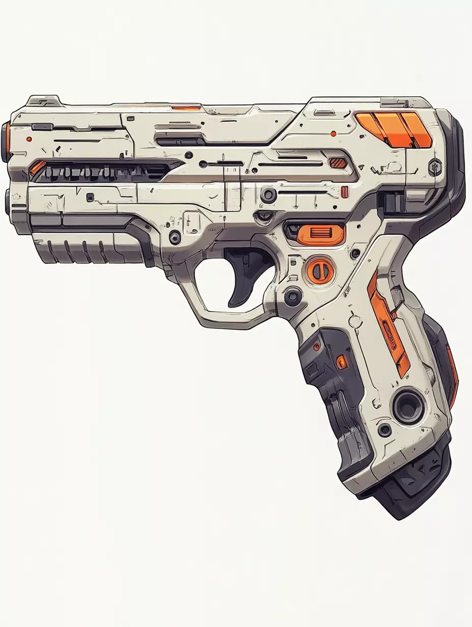 Futuristic Laser Pistol - Low Poly 3D Model for Sci-Fi Games 3D model_0