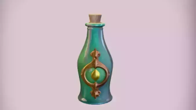 ornate green potion bottle