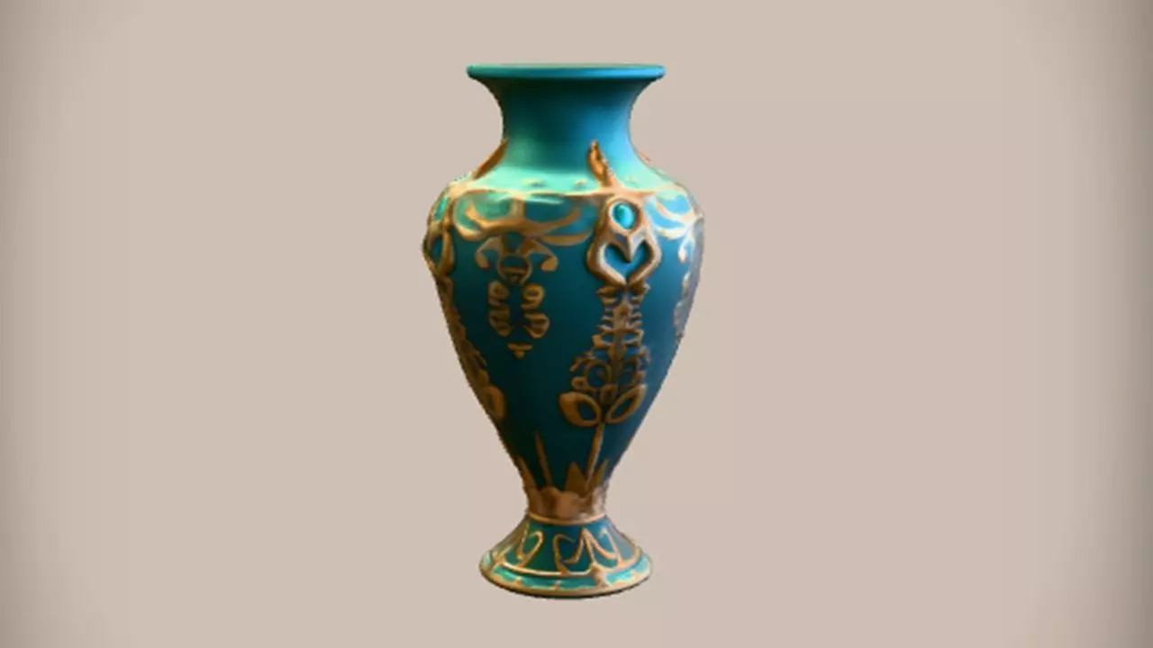 ornate decorative vase 3D model_0