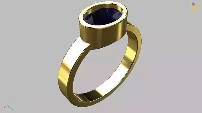 Oval Gem Ring 5 5 x 7 5mm 3D print model