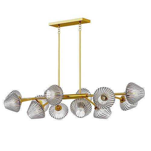 Modern 12-light Dimmable Gold Sputnik Empire Chandelier Low-poly 3D model