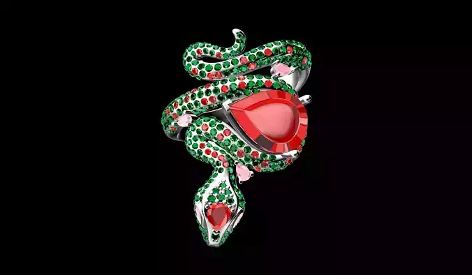 Ruby Snake Ring