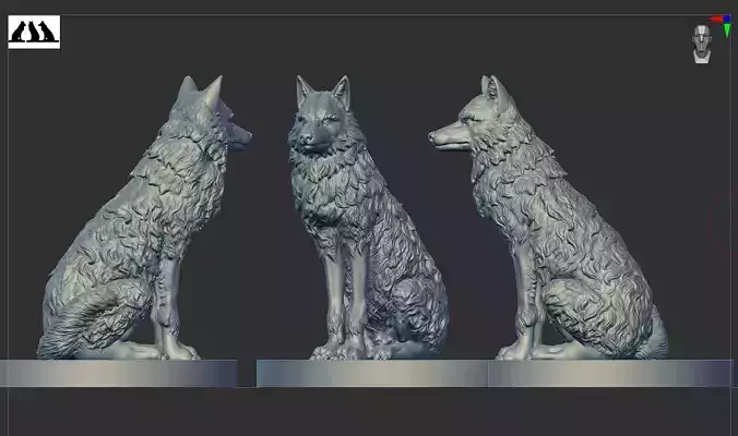Wolf high quality  3D print model