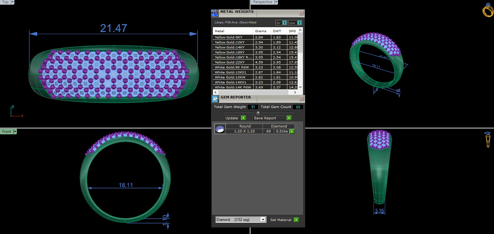 Diamond Band Ring 3D print model_3